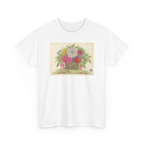 unknown - Basket of Blossoms and Leaves on Earth - ca. 1800–1830 - T-Shirt