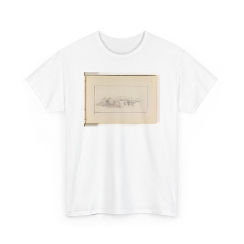 William Trost Richards, American, - Unfinished Landscape with Large Trees, Pond and Hills - 1870–85 - T-Shirt