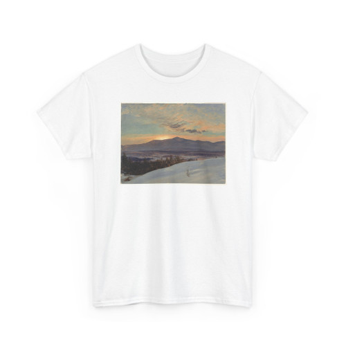 Frederic Edwin Church, American, - Winter Sunset Across the Hudson Valley, Hudson, New York - 1870–80 v1 - T-Shirt