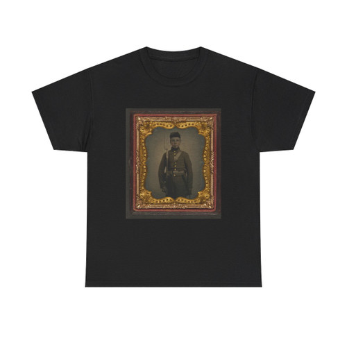 Unidentified Soldier in Union Uniform and Eagle Breast Plate With Bayoneted Musket, Cap Box, and Bayonet Scabbard (U.S. Civil War) T-Shirt