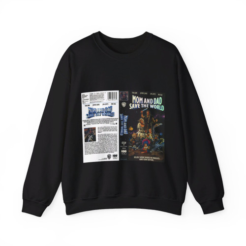 MOM AND DAD SAVE THE WORLD (VHS COVER) Crewneck Sweatshirt