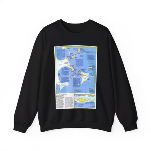 Americas - Threading the Island (1986) (Map) Crewneck Sweatshirt