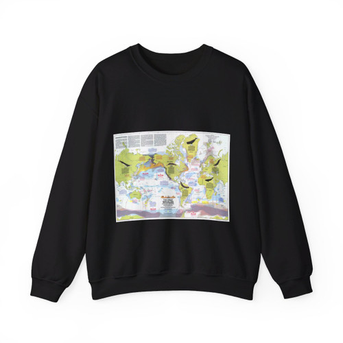 Great Whales, Migration and Range (1976) (Map) Crewneck Sweatshirt