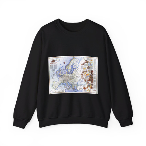 Europe - History The Major Turning Points (1983) (Map) Crewneck Sweatshirt
