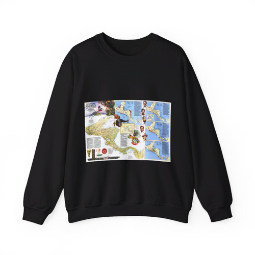 Central America Past and Present (1986) (Map) Crewneck Sweatshirt