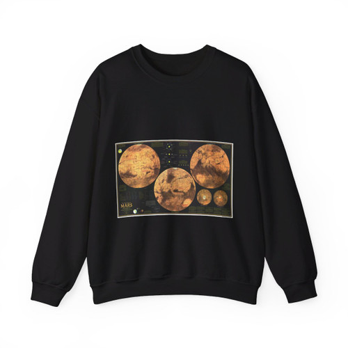 Space - MARS The Red Planet (1973) (Map) Crewneck Sweatshirt