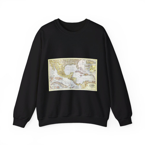 Central America - The Caribbean (1947) (Map) Crewneck Sweatshirt