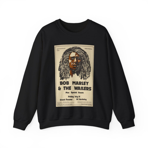 bob marley & the wailers greek theater uc berkeley concert 1978 (Music Poster) Crewneck Sweatshirt