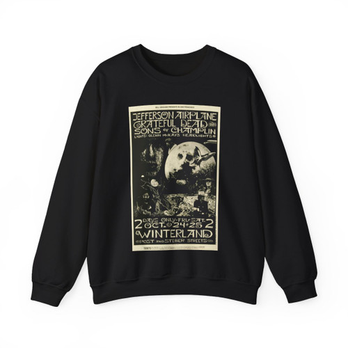 jefferson airplane winterland concert 1969 (Music Poster) Crewneck Sweatshirt
