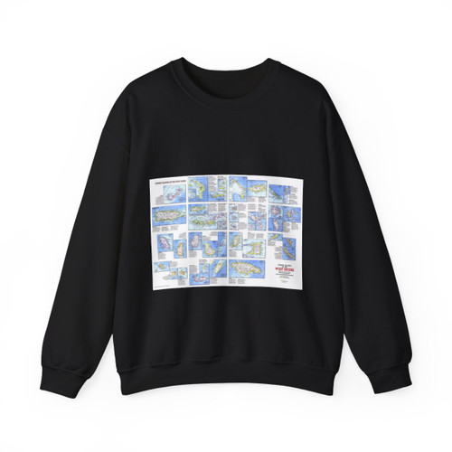 West Indies - Tourist Islands (1981) (Map) Crewneck Sweatshirt