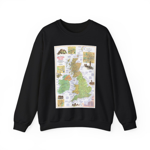 British Isles - A Traveller's Map 1 (1974) (Map) Crewneck Sweatshirt