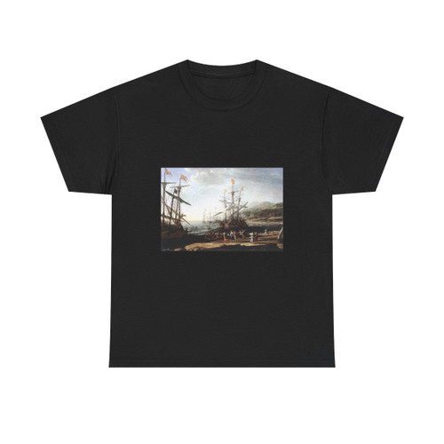 CLAUDE LORRAIN - Marine with the Trojans Burning their Boats (Artwork) T-Shirt
