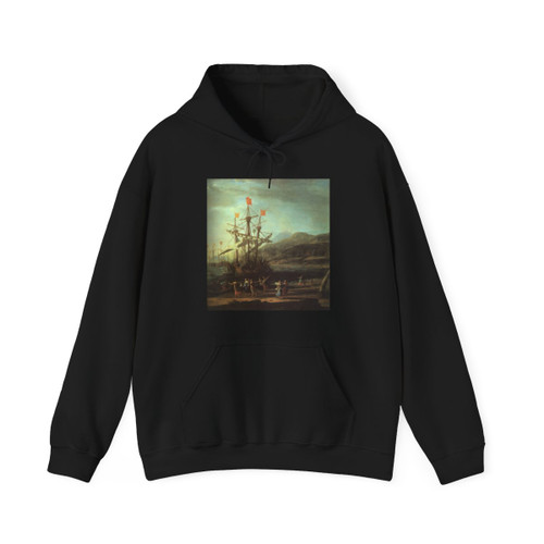 CLAUDE LORRAIN - Marine with the Trojans Burning their Boats d1 (Artwork) Hoodie