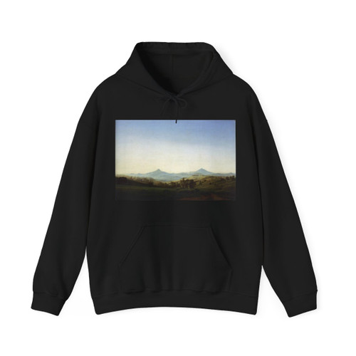 FRIEDRICH, Caspar David - Bohemian Landscape with Mount Milleschauer (Artwork) Hoodie