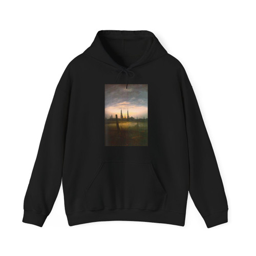 FRIEDRICH, Caspar David - City at Moonrise (Artwork) Hoodie