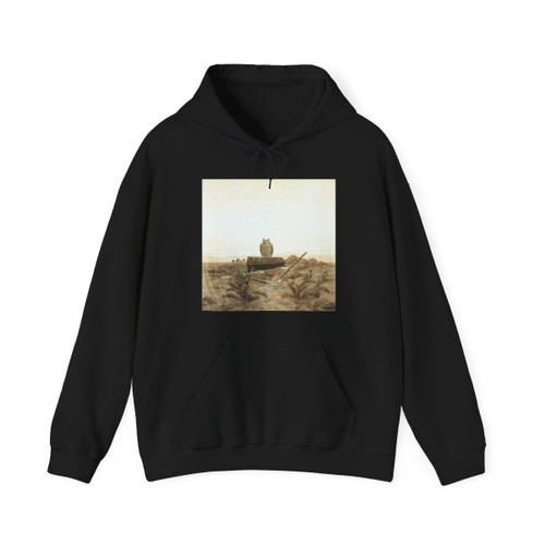FRIEDRICH, Caspar David - Landscape with Grave, Coffin and Owl (Artwork) Hoodie