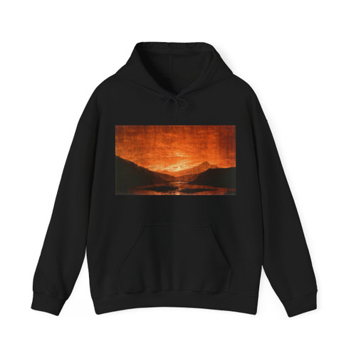 FRIEDRICH, Caspar David - Mountainous River Landscape (Night Version) (Artwork) Hoodie