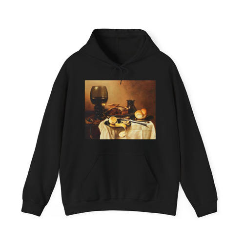 CLAESZ, Pieter - Breakfast Still Life With Roemer Meat Pie Lemon and Bread (Artwork) Hoodie