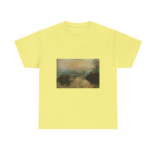 MONET, Claude - Sun Setting Over the Seine at Lavacourt Winter Effect (Artwork) T-Shirt