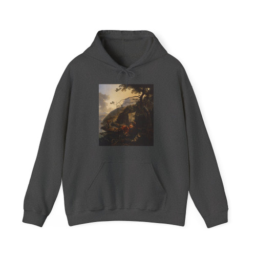 PYNACKER, Adam - Boatmen Moored on the Shore of an Italian Lake (Artwork) Hoodie