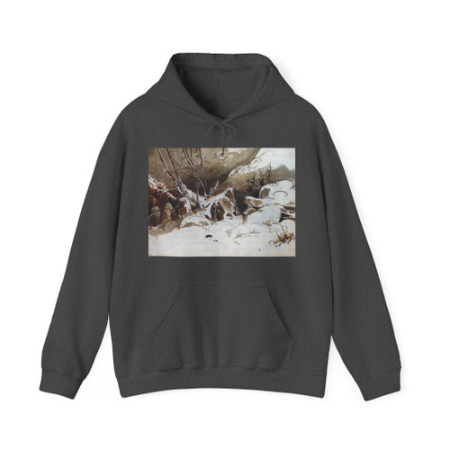 BLECHEN, Karl - Alpine Pass in Winter with Monks (Artwork) Hoodie