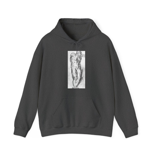 MICHELANGELO, Buonarroti -Drawing--Drawing- nude_man (Artwork) Hoodie