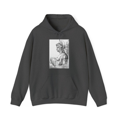 MICHELANGELO, Buonarroti -Drawing--Heads- Allegorical figure (Artwork) Hoodie