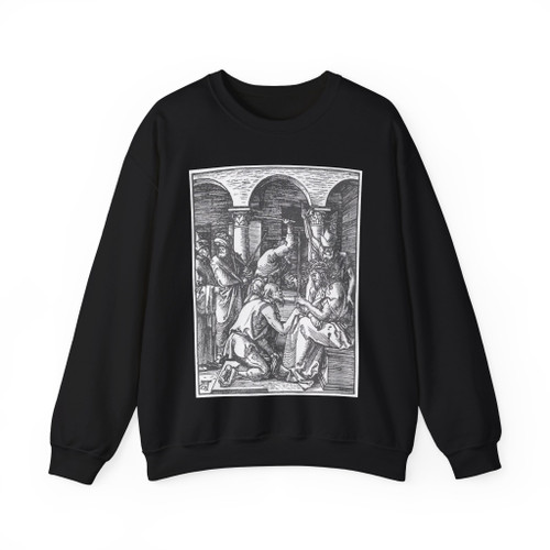 DURER, Albrecht - 18. Christ Being Crowned with Thorns (Artwork) Crewneck Sweatshirt
