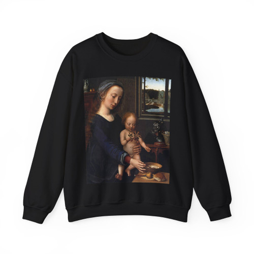 DAVID, Gerard - Virgin and Child with the Milk Soup (Artwork) Crewneck Sweatshirt