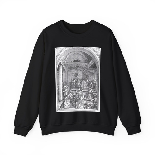 DURER, Albrecht - 15. Christ among the Doctors in the Temple (Artwork) Crewneck Sweatshirt