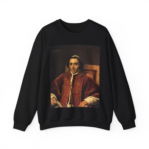 DAVID,Jacques-Louis - Portrait of Pope Pius VII (Artwork) Crewneck Sweatshirt