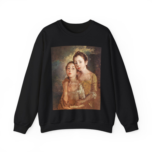 GAINSBOROUGH, Thomas - The Artist's Daughters with a Cat (Artwork) Crewneck Sweatshirt