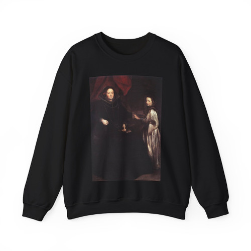 DYCK, Sir Anthony Van - Portrait of Porzia Imperiale and Her Daughter (Artwork) Crewneck Sweatshirt