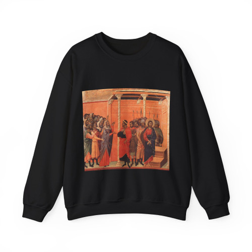DUCCIO DI Buoninsegna - Christ Accused by the Pharisees (Artwork) Crewneck Sweatshirt