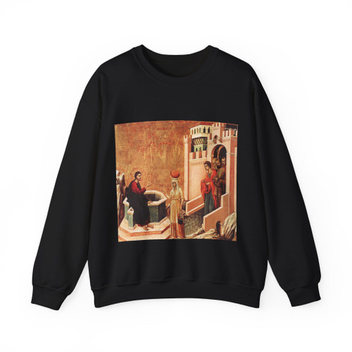 DUCCIO DI Buoninsegna - Christ and the Samaritan (Artwork) Crewneck Sweatshirt