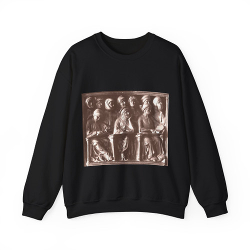 DALLE MASEGNE, Jacobello - Students, detail of the Tomb of Giovanni da Legnano (Artwork) Crewneck Sweatshirt