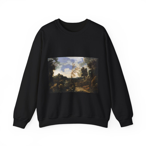 DUGHET, Gaspard - Landscape with St Jerome and the Lion (Artwork) Crewneck Sweatshirt