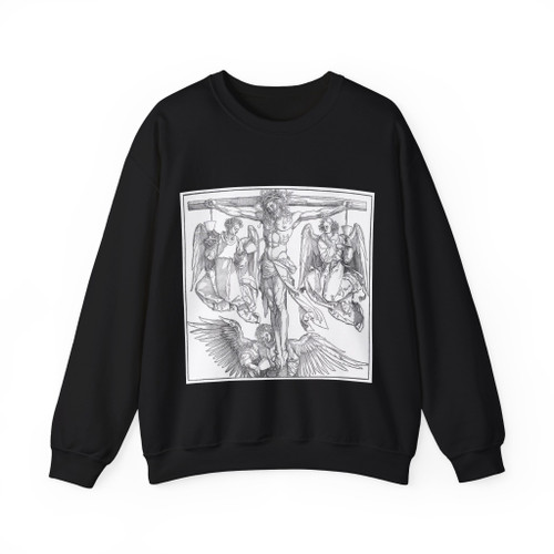DURER, Albrecht - Christ on the Cross with Three Angels (Artwork) Crewneck Sweatshirt