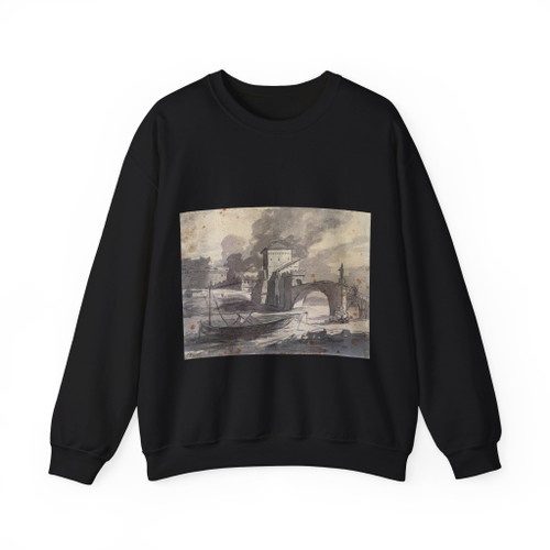 DAVID,Jacques-Louis - View of the Tiber and Castel St Angelo (Artwork) Crewneck Sweatshirt