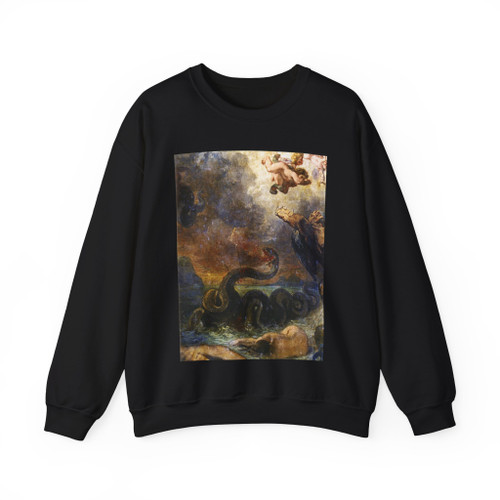 DELACROIX, EUGENE - Apollo Slays Python (detail) (Artwork) Crewneck Sweatshirt