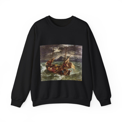 DELACROIX, EUGENE - Christ on the Lake of Gennezaret (Artwork) Crewneck Sweatshirt