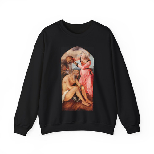 DURER, Albrecht - Job and His Wife (Artwork) Crewneck Sweatshirt