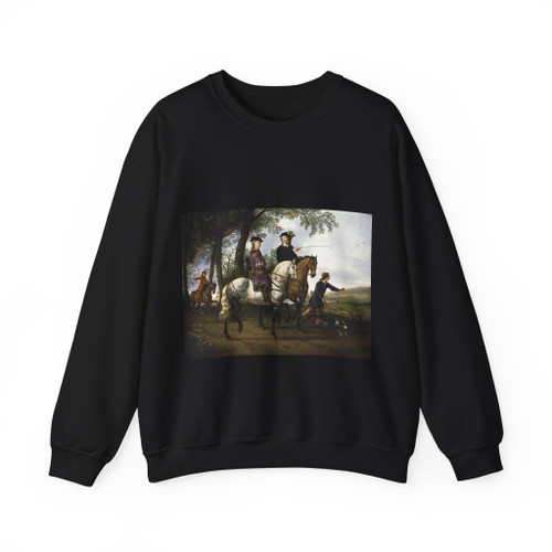 CUYP, Aelbert - Landscape with a Hunt (Artwork) Crewneck Sweatshirt