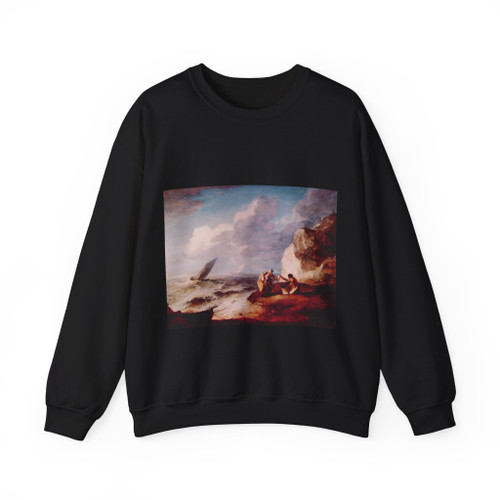 GAINSBOROUGH, Thomas - A Rocky Coastal Scene (Artwork) Crewneck Sweatshirt