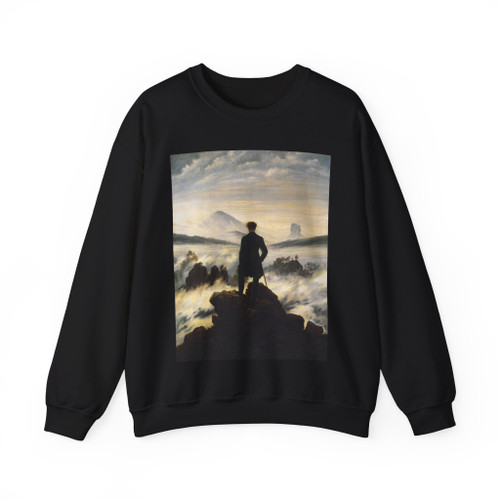 FRIEDRICH, Caspar David - The Wanderer above the Mists (Artwork) Crewneck Sweatshirt