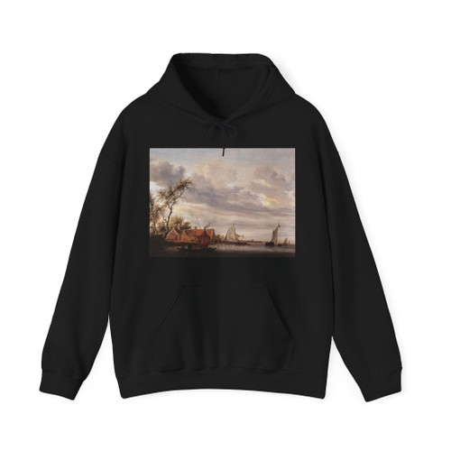 RUYSDAEL, Salomon van - River Scene with Farmstead (Artwork) Hoodie