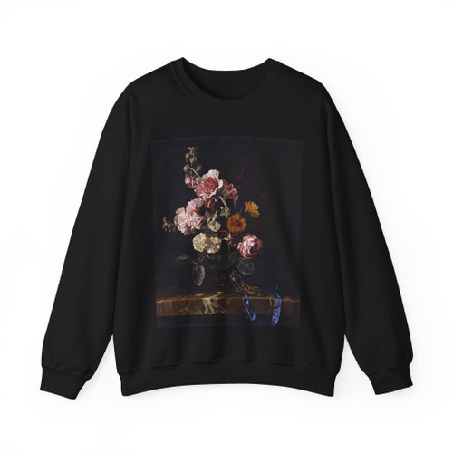 AELST, Willem van - Vase of Flowers with Pocket Watch (Artwork) Crewneck Sweatshirt