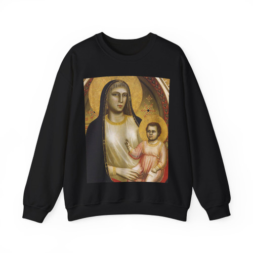 GIOTTO di Bondone - Ognissanti Madonna (detail) (Artwork) Crewneck Sweatshirt