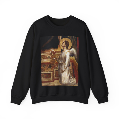 GIOTTO di Bondone - Ognissanti Madonna (detail)2 (Artwork) Crewneck Sweatshirt