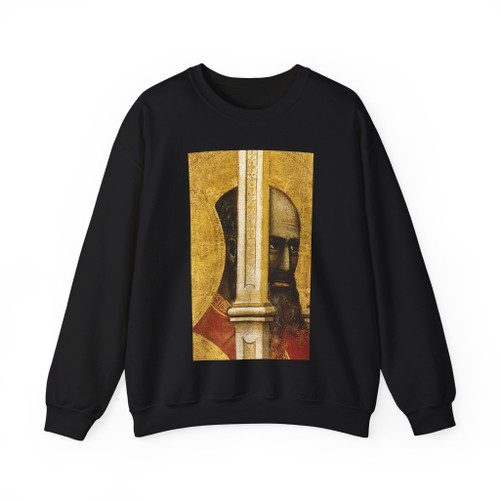 GIOTTO di Bondone - Ognissanti Madonna (detail)3 (Artwork) Crewneck Sweatshirt